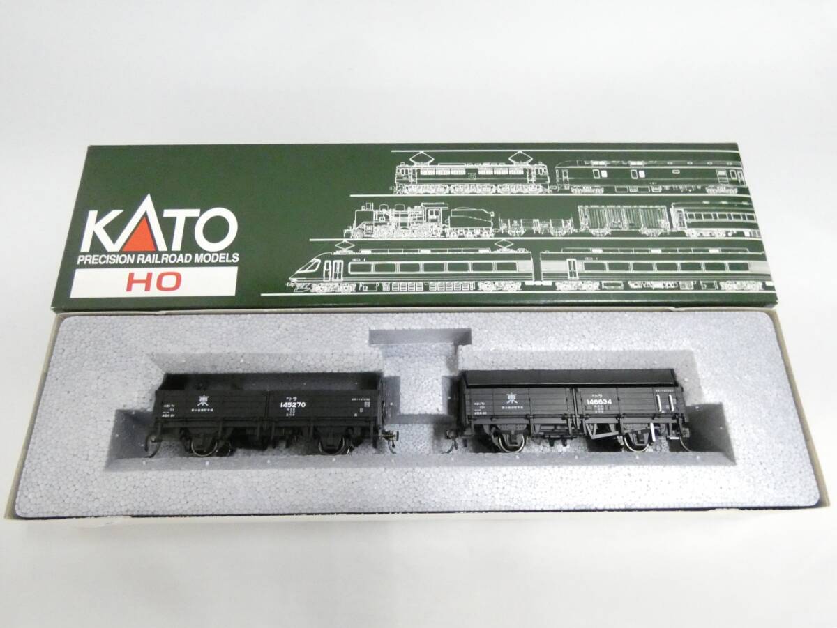 【鉄道模型】HOゲージ　KATO　1-809　貨車　トラ45000形　無蓋車　2両セット　【中古】J4　S887_画像1
