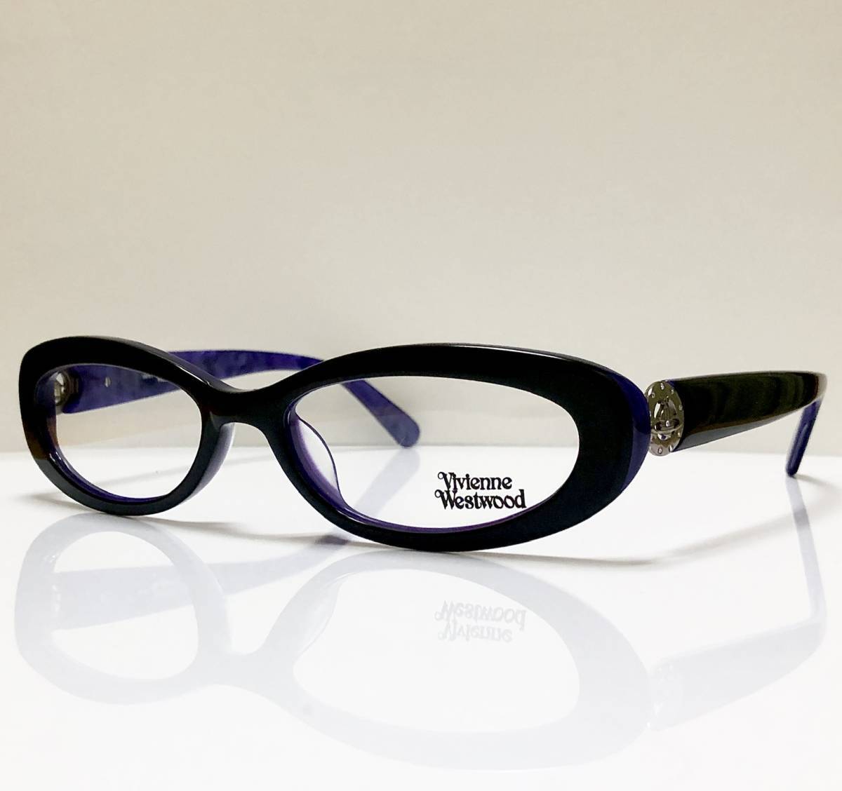 Vivienne Westwood ヴィヴィアン・ウエストウッド 黒紫 メガネ イタリア製 | 正規新品 未使用 | 英国ブランド 丸ロゴ付き