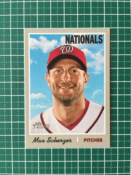 即決のみ！★TOPPS MLB 2019 HERITAGE BASEBALL #454 MAX SCHERZER【WASHINGTON NATIONALS】ベースカード SP 19★同梱発送可能！_画像1