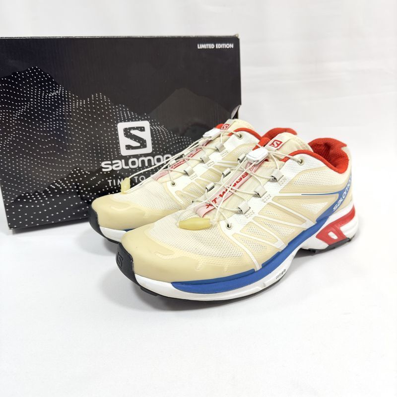 SALOMON サロモン XT-WINGS 2 ADV / VANILLA ICE/RACING RED/IMPERIAL BLUE バニラ / US9 27cm / トレイルランニング シューズ スニーカー_画像1