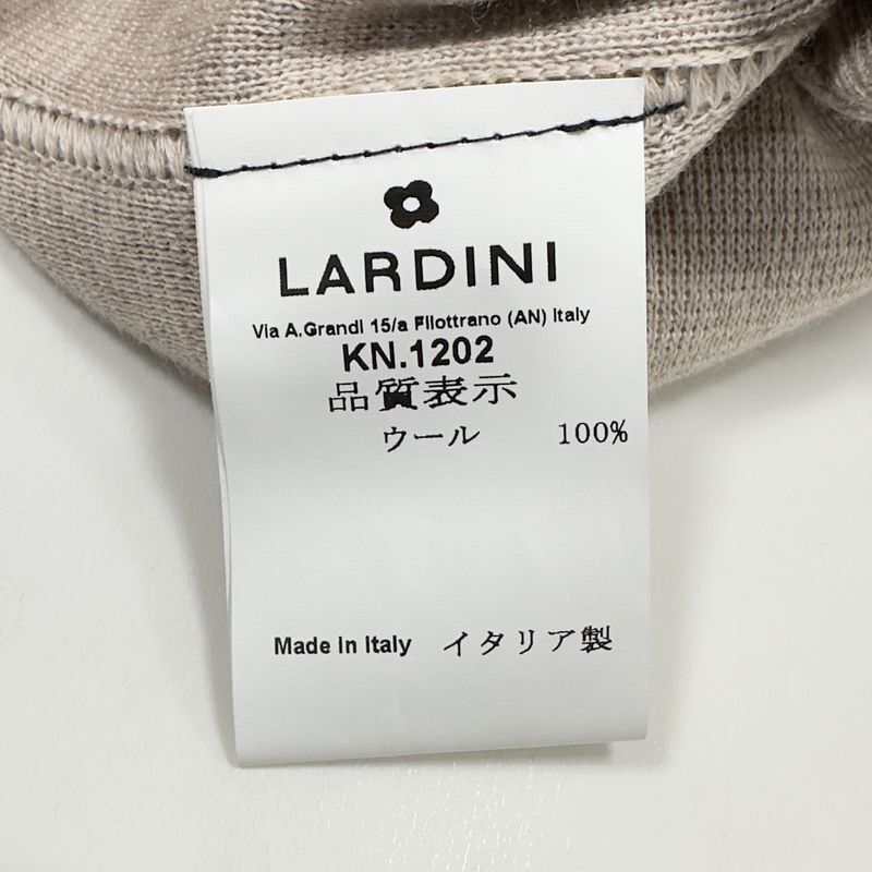 【美品】 LARDINI ラルディーニ 2B ウール ミラノリブ ニット ジャケット / JULJM56 / ベージュ / Sサイズ / ブートニエールの画像4