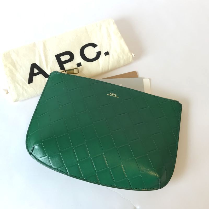 【新品/未使用】定価2.3万 A.P.C. アーペーセー 22SS POCHETTE SARAH レザー ポシェット ポーチ 緑 /クラッチバッグ ミニ バッグ APC_画像5