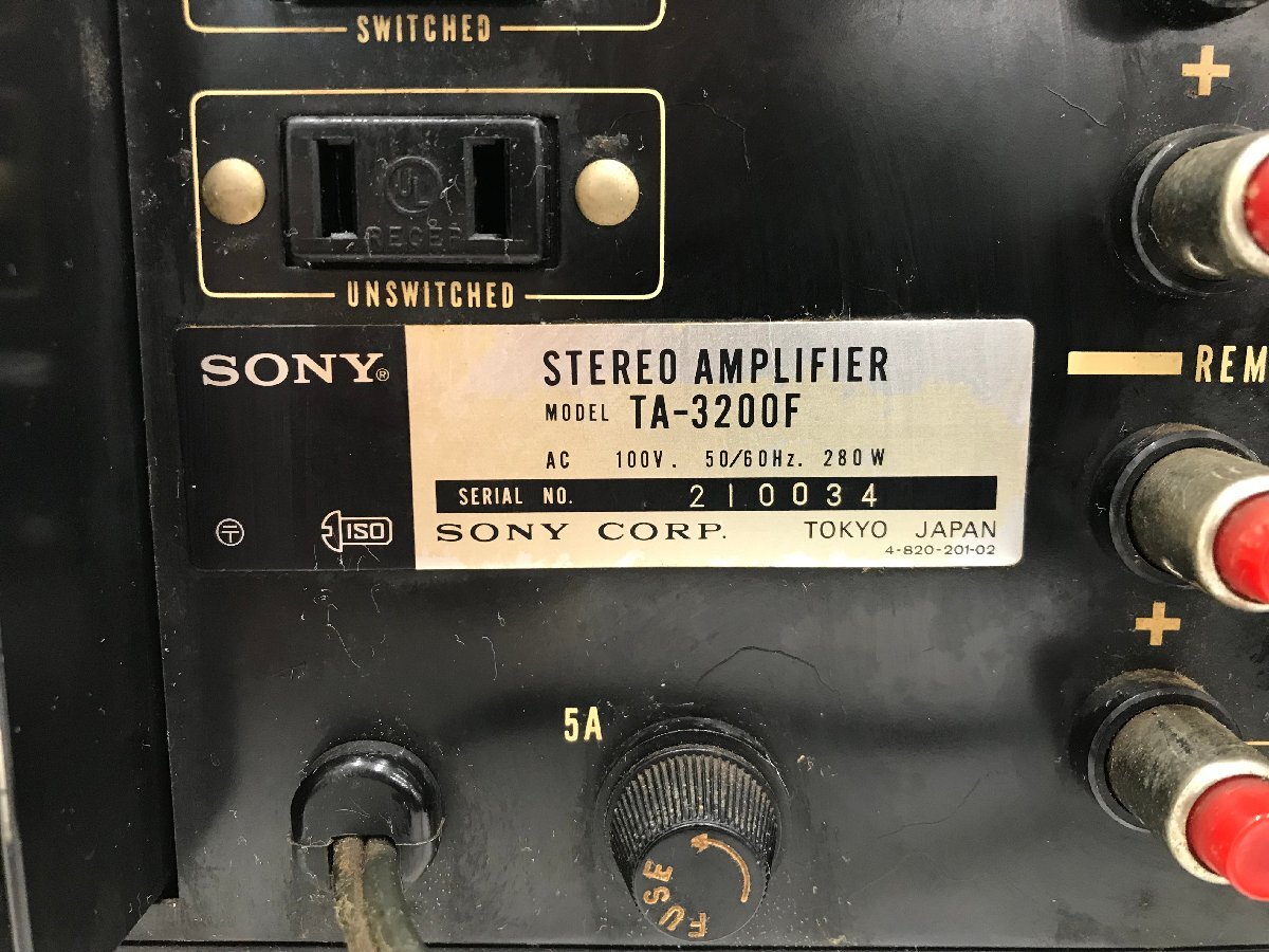 Y1185　ジャンク品　オーディオ機器　パワーアンプ　SONY　ソニー　STEREO AMPLIFIER 3200F_画像9