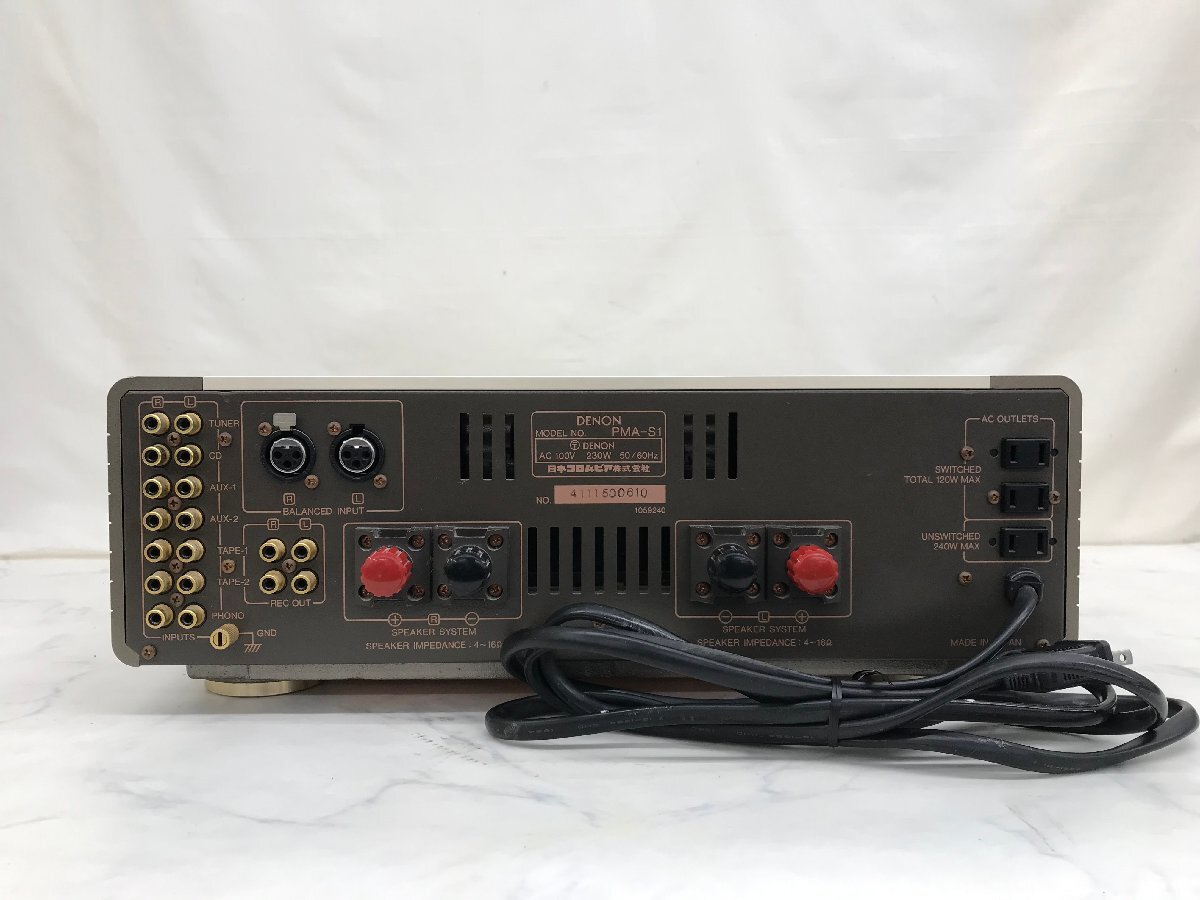 Y1244　現状品　オーディオ機器　プリメインアンプ　DENON　デノン　PMA-S1_画像3