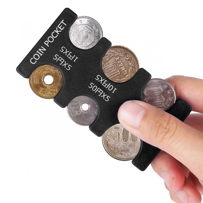 コインホルダー コインケース 小銭入れ 財布 コイン収納 硬貨 コンパクト 黒_画像2