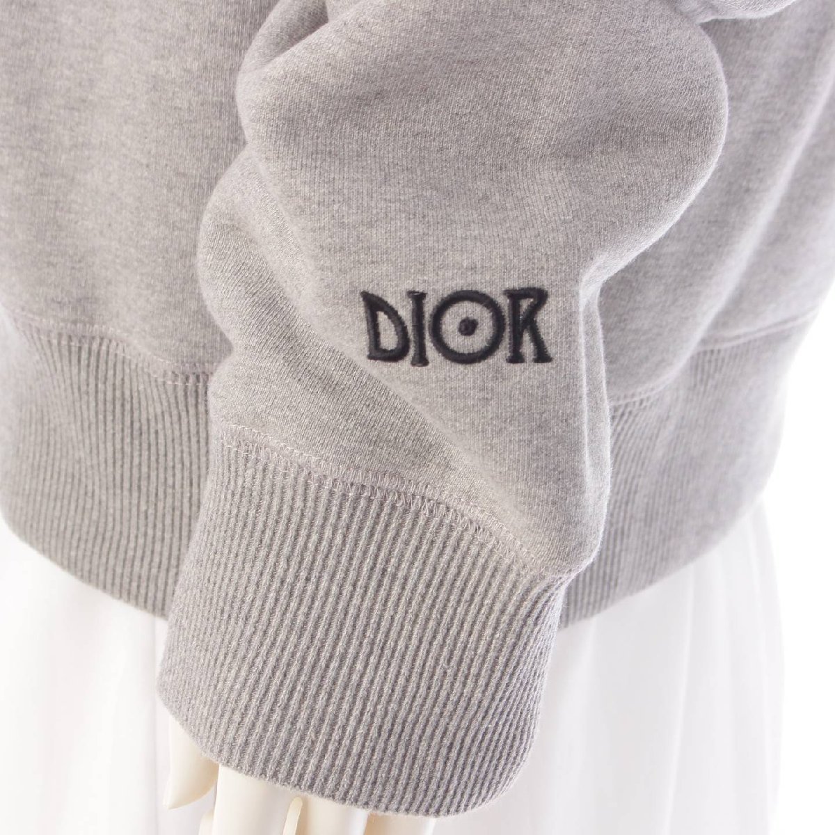 【ディオール】DIOR　メンズ JACK KEROUAC ロゴ カシミヤ混 スウェット トレーナー 293J674F0796 グレー XS 【中古】【正規品保証】197234_画像6