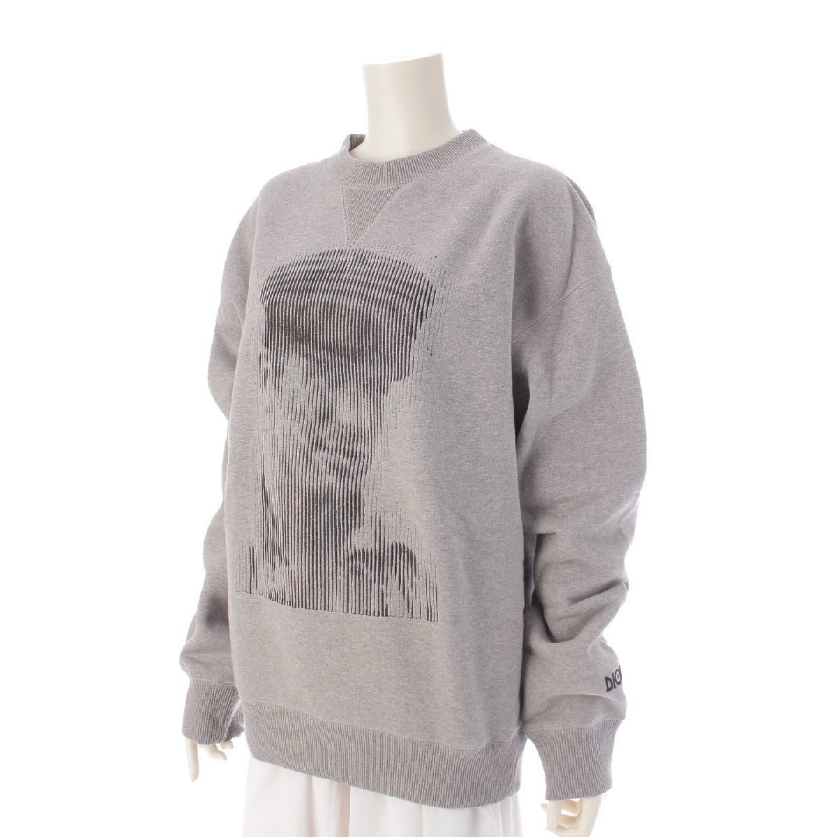 [ Dior ]DIOR men's JACK KEROUAC Logo cashmere . sweat sweatshirt 293J674F0796 gray XS [ used ][ regular goods guarantee ]197234