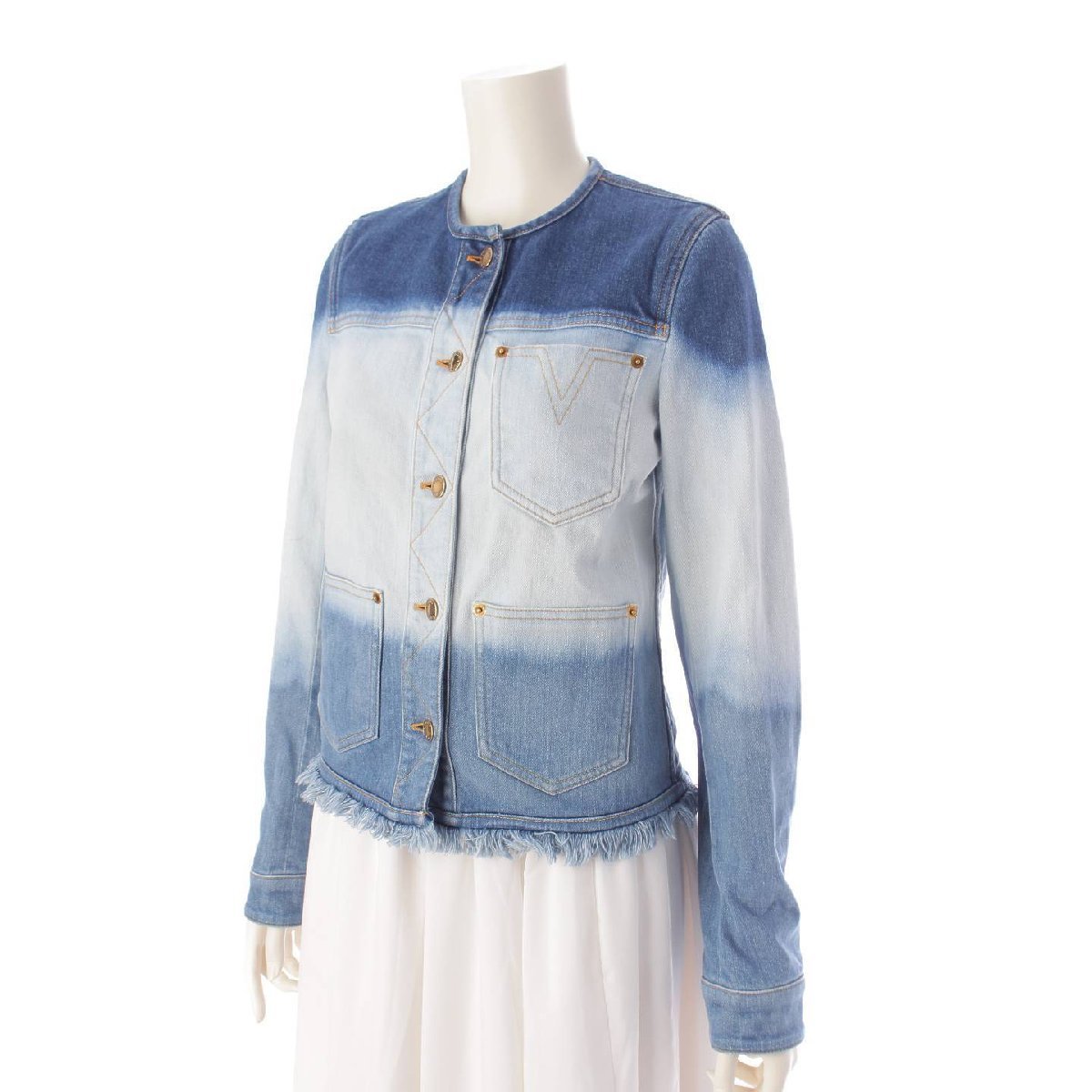 [ Louis Vuitton ]Louis Vuitton no color gradation Denim jacket RW192W blue 34 [ used ][ regular goods guarantee ]202742