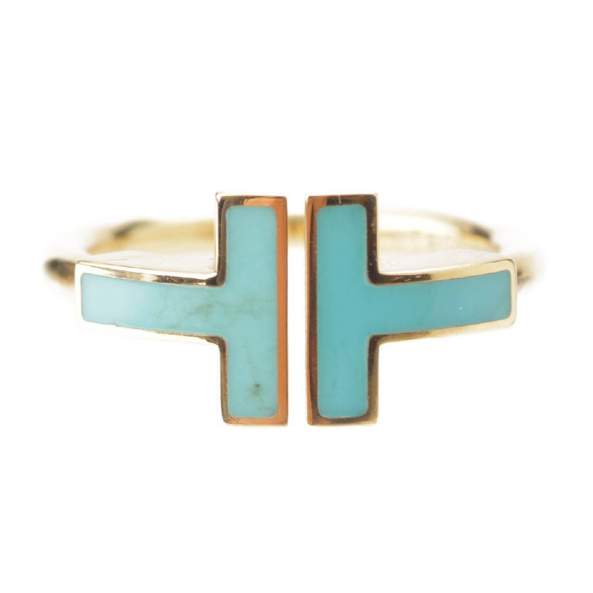 人気特価をすべて 3.5g Au750 指輪 リング 【ティファニー】Tiffany Tワイヤー イエローゴールド×ターコイズ 【中古】【正規品保証】194678 7号 イエローゴールド