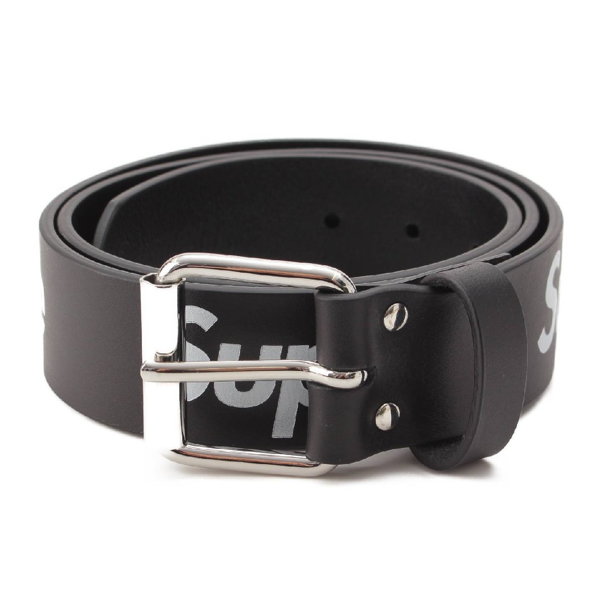 【シュプリーム】Supreme　22-23SS Repeat Leather Belt リピート ロゴ レザー ベルト ブラック M 【中古】【正規品保証】198100_画像1