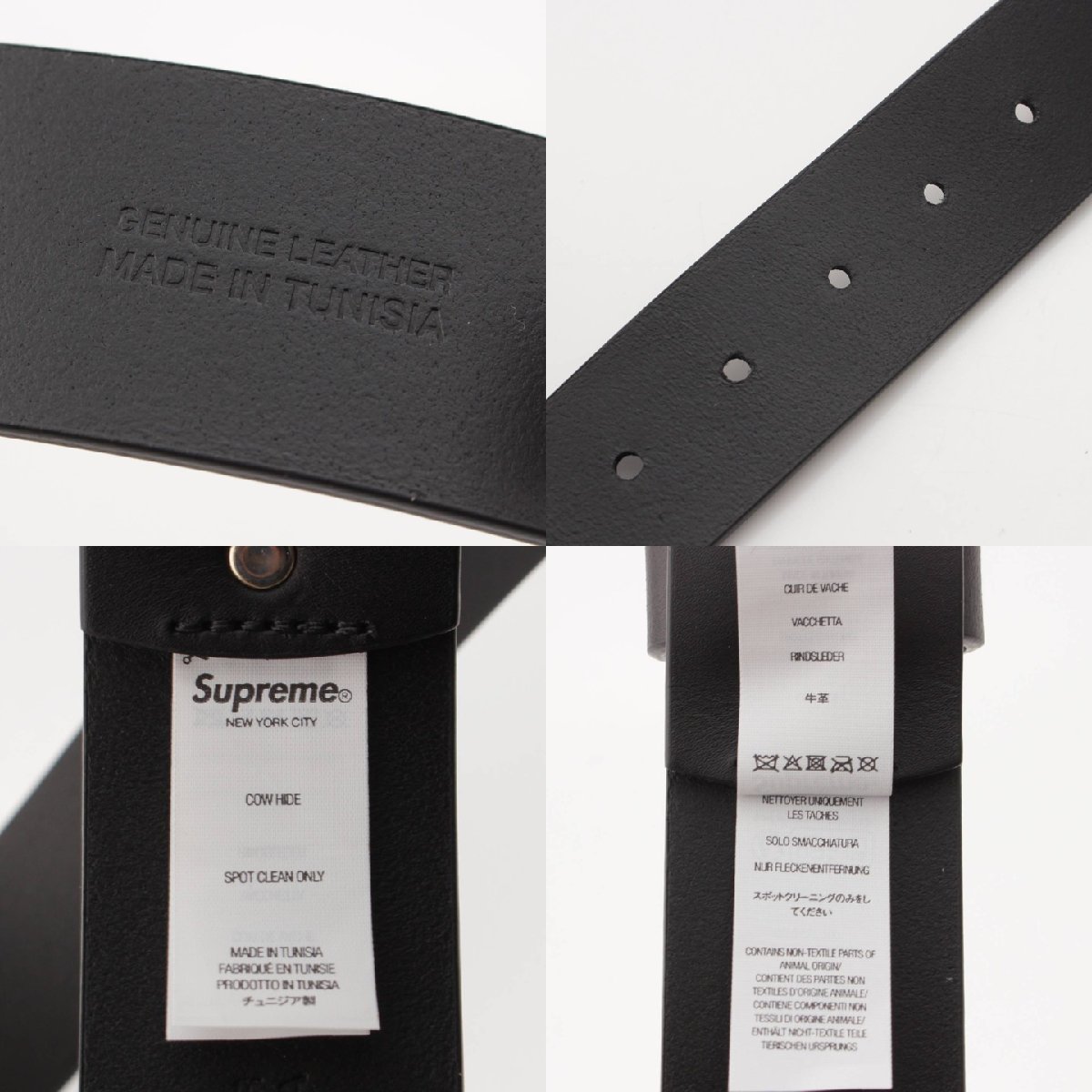 【シュプリーム】Supreme　22-23SS Repeat Leather Belt リピート ロゴ レザー ベルト ブラック M 【中古】【正規品保証】198100_画像7