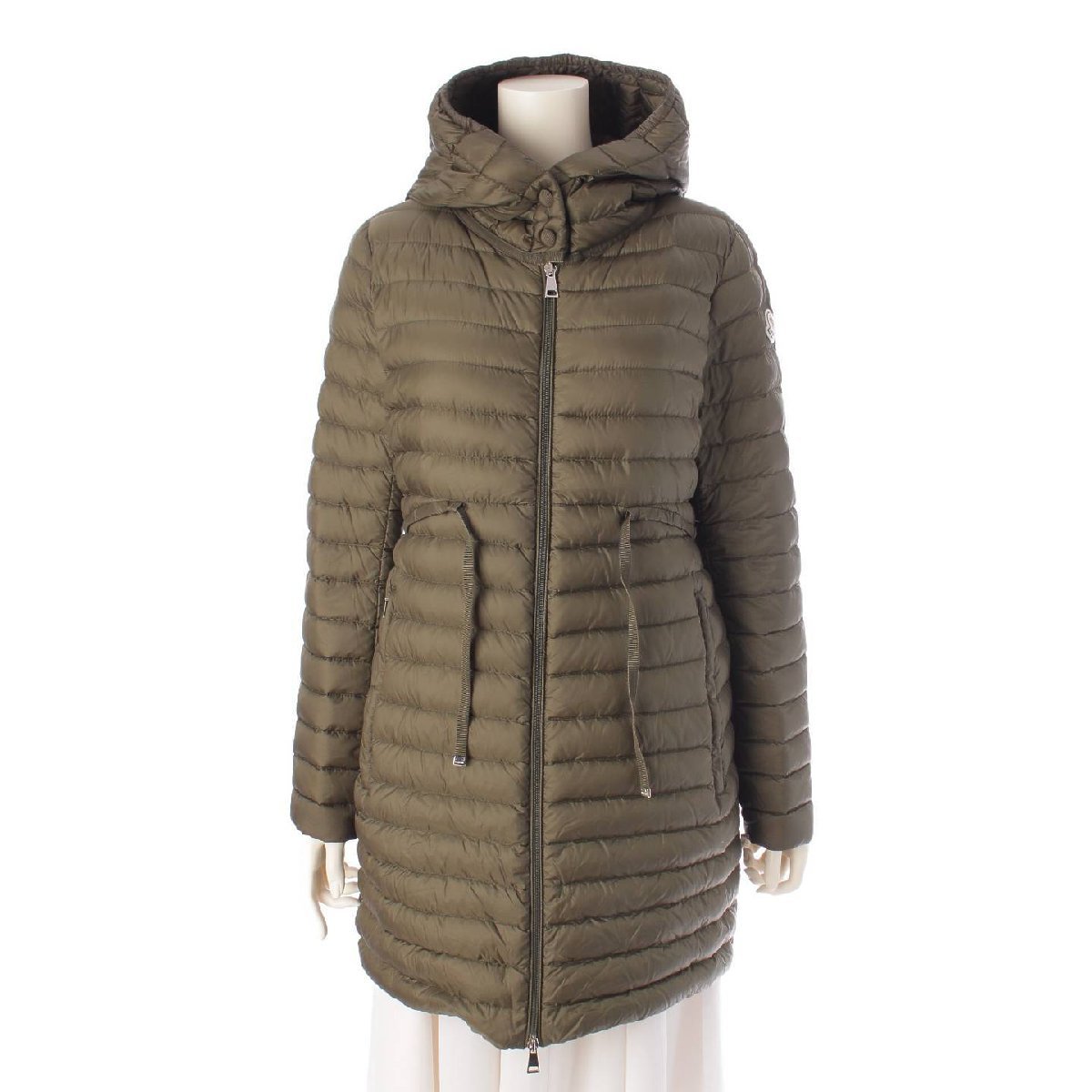 【モンクレール】Moncler　17年 BARBEL バーベル フード ライトダウンコート アウター 49312 カーキ 2 【中古】【正規品保証】202149_画像1