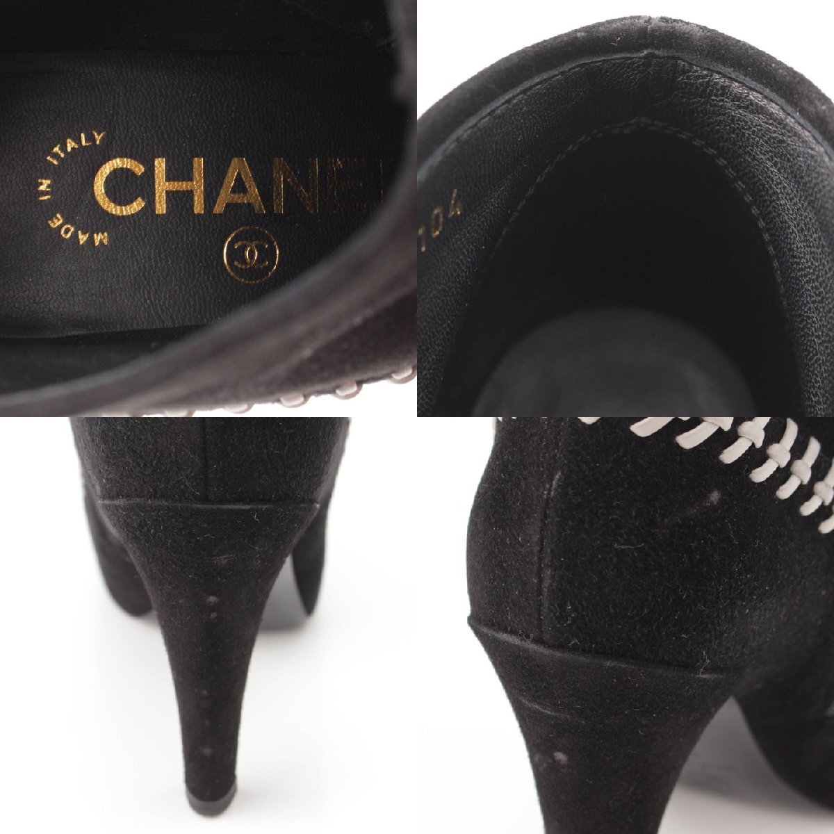 【シャネル】Chanel　14A ココマーク スエード アンクル ショートブーツ ブーティ G30104 ブラック 35C 【中古】【正規品保証】203599_画像7