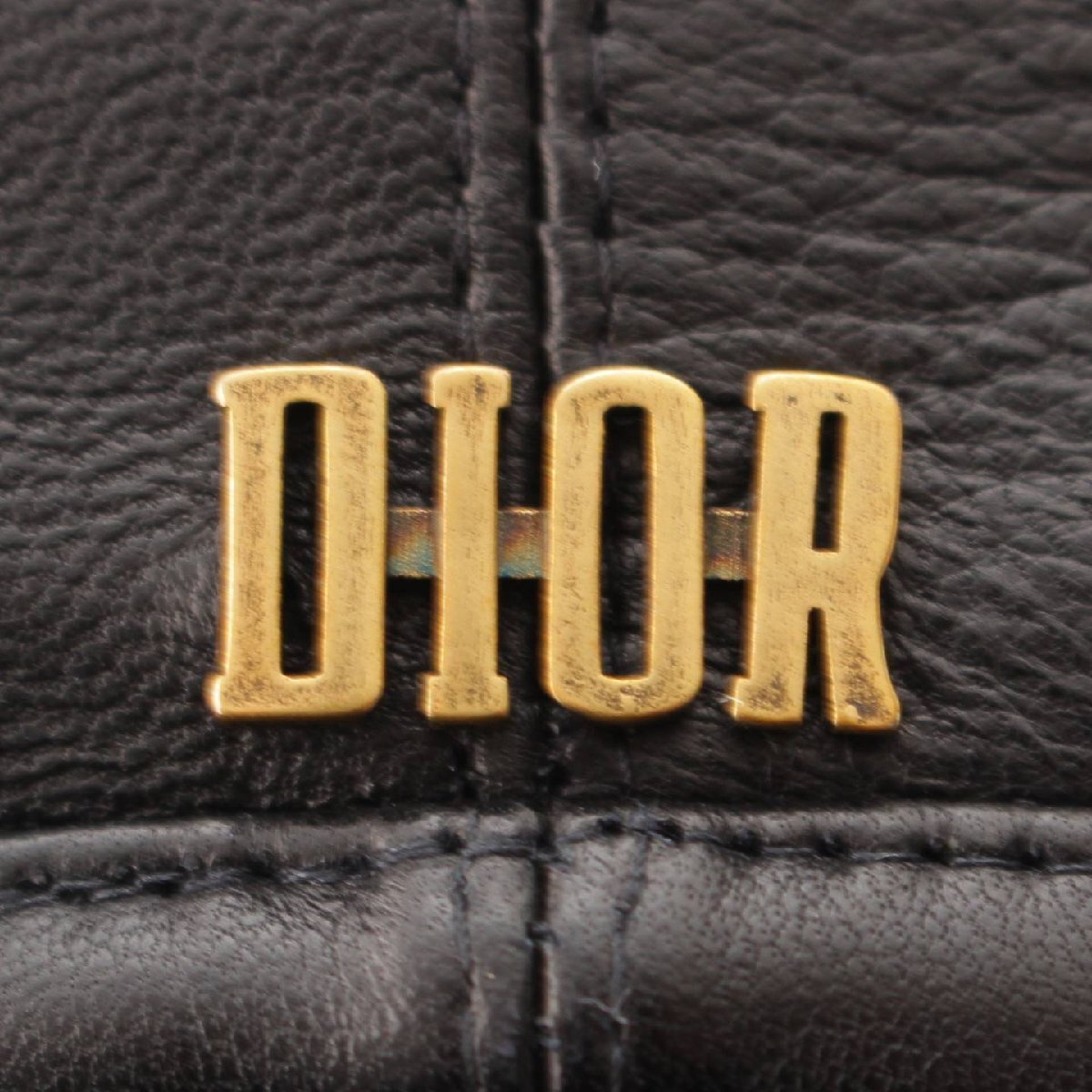 【クリスチャンディオール】Christian Dior　ロゴプレート ラムレザー Bee刺繍 ベレー帽 帽子 73DRM910A700 ブラック 58 【中古】202972_画像6