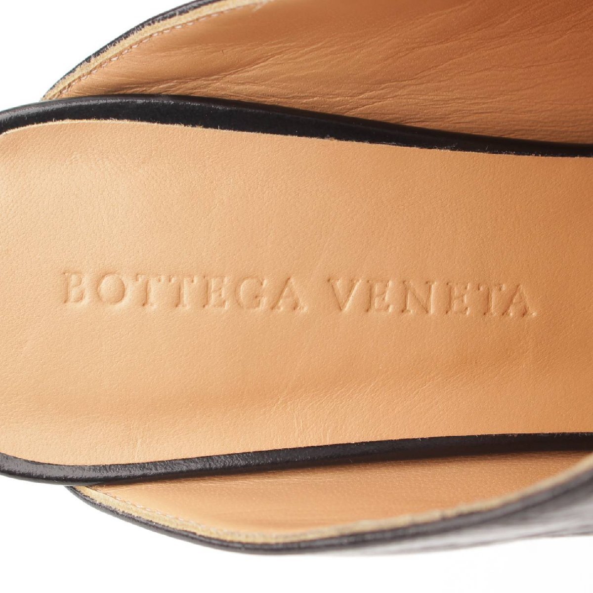【ボッテガ ヴェネタ】Bottega Veneta　スクエアトゥ レザー ミュール サンダル 578329 ブラック 36 未使用【中古】【正規品保証】203841_画像6