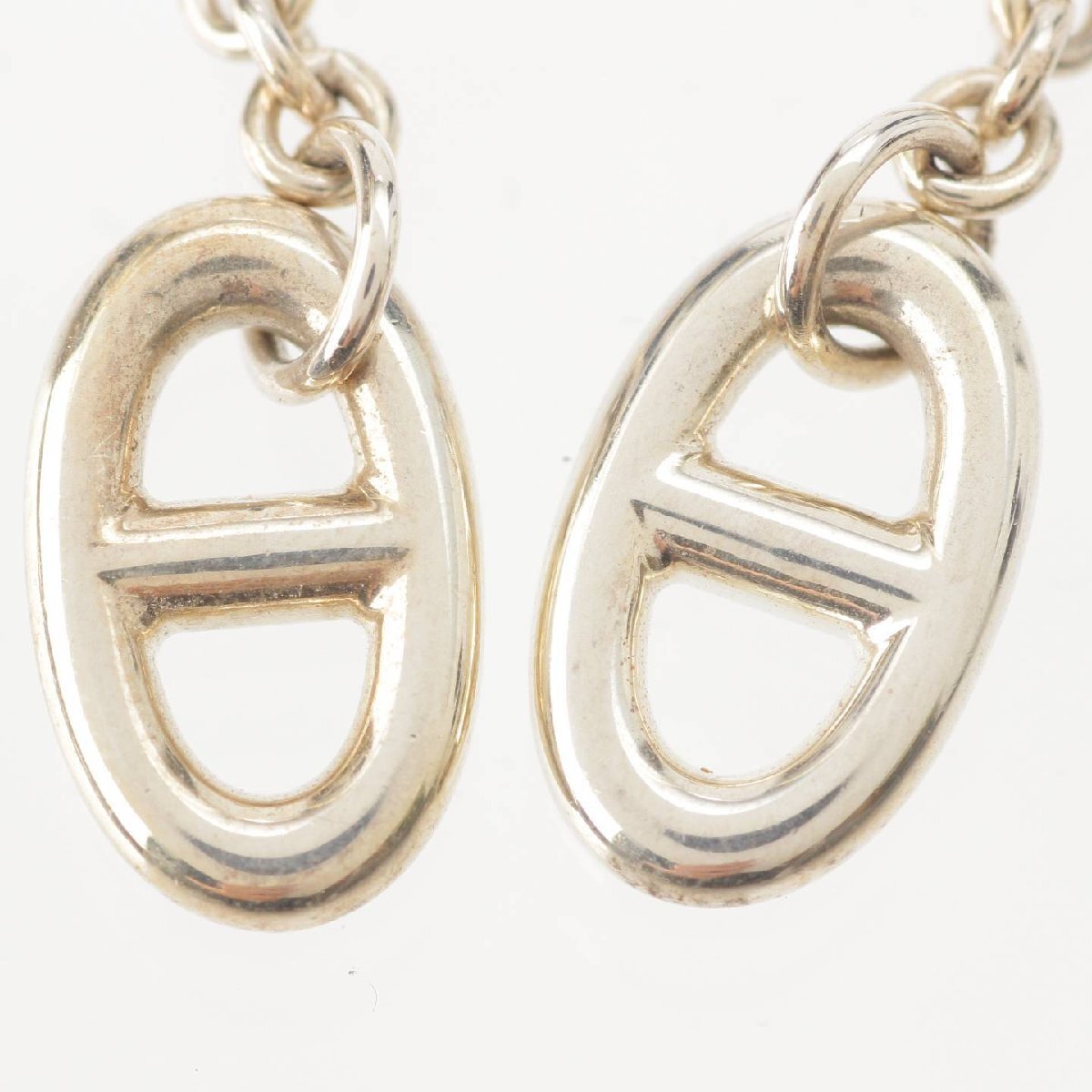 [ Hermes ]Hermesshe-n Dunk ru new fa Randall chain earrings SV925 silver [ used ][ regular goods guarantee ]195313