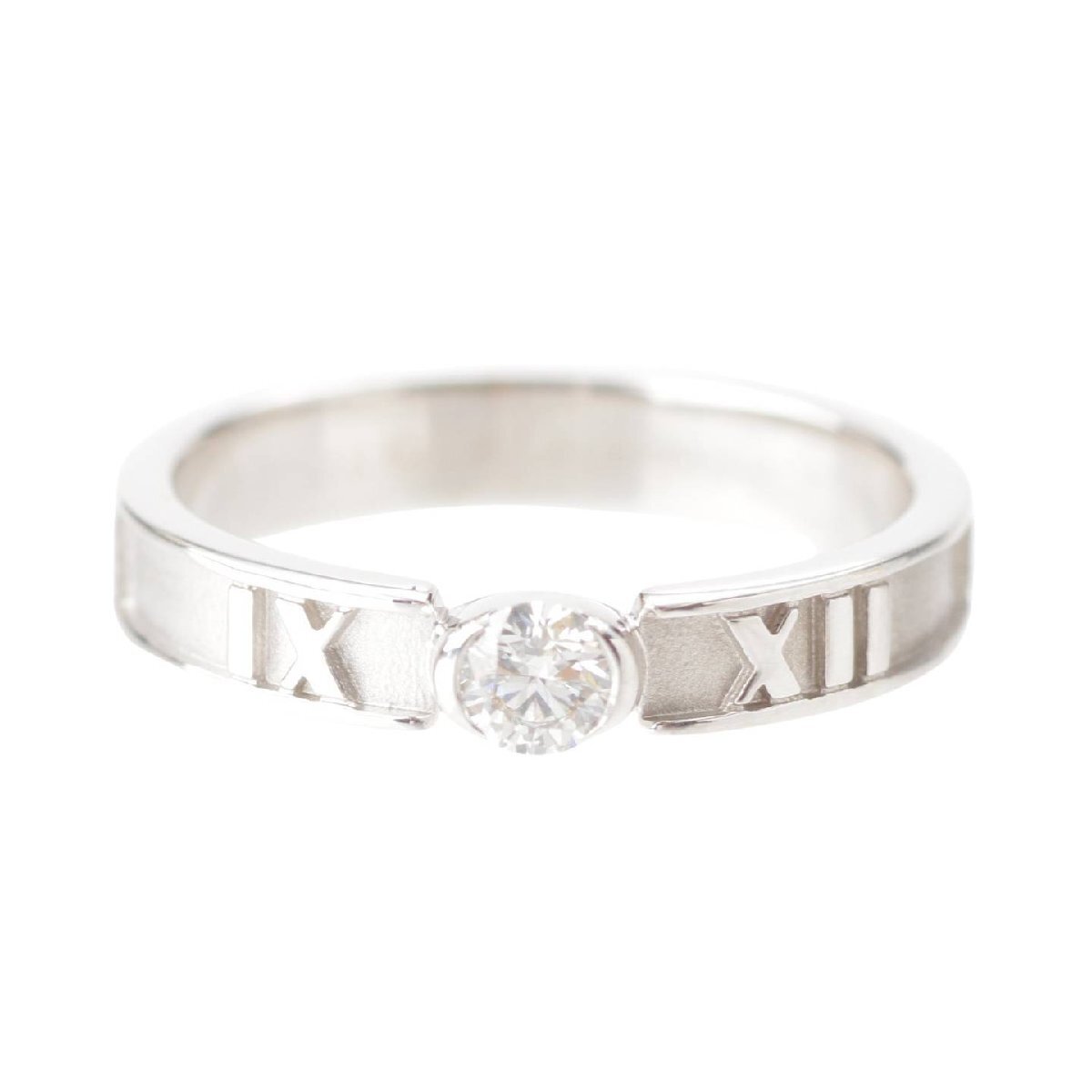 [ Tiffany ]Tiffany Atlas 1P diamond ring ring Au750 WG 2.6g silver 6 number [ used ][ regular goods guarantee ]195921