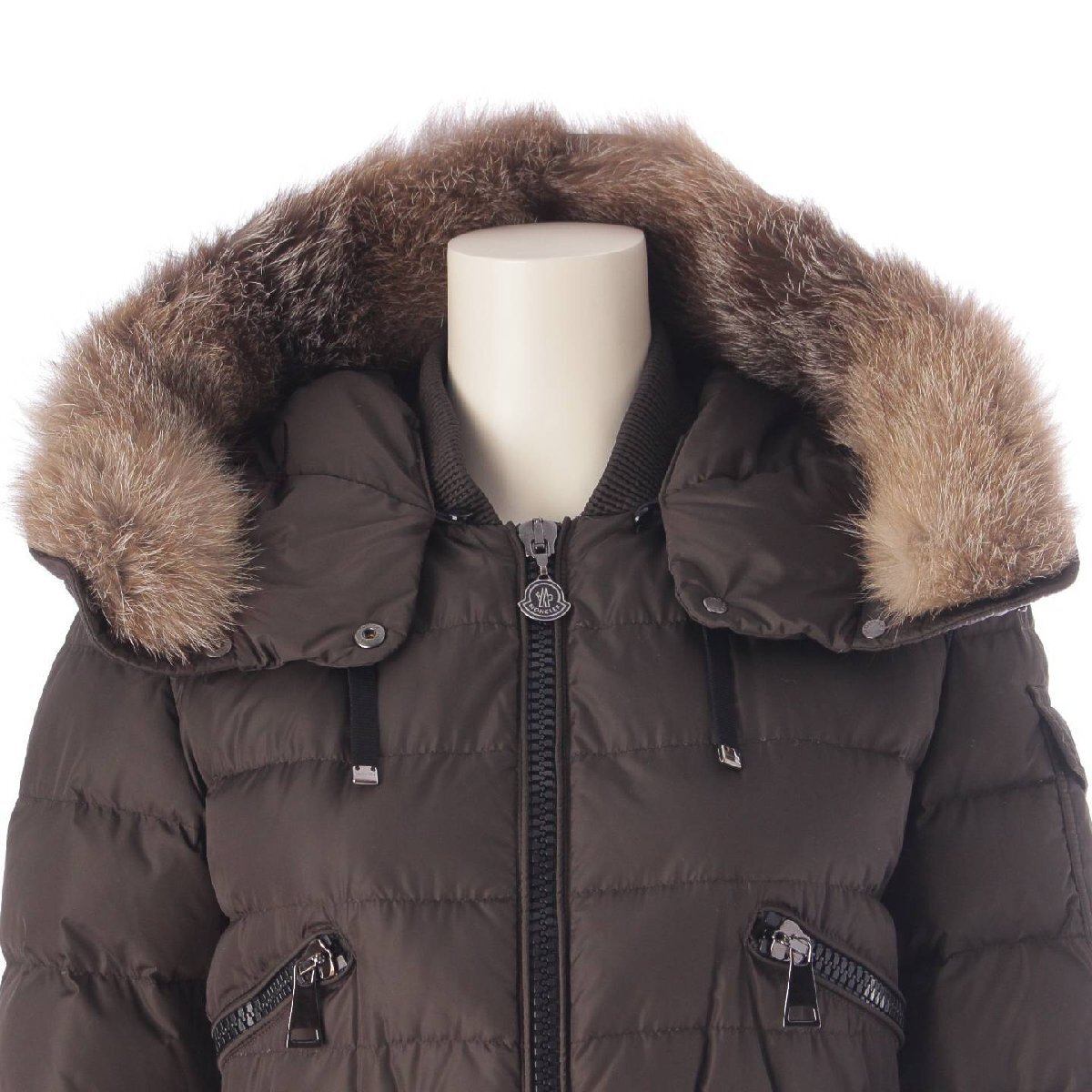 【モンクレール】Moncler　15年 SULLY シェリー ファー フード ダウンコート アウター 49824 カーキ 0 【中古】【正規品保証】203585_画像5