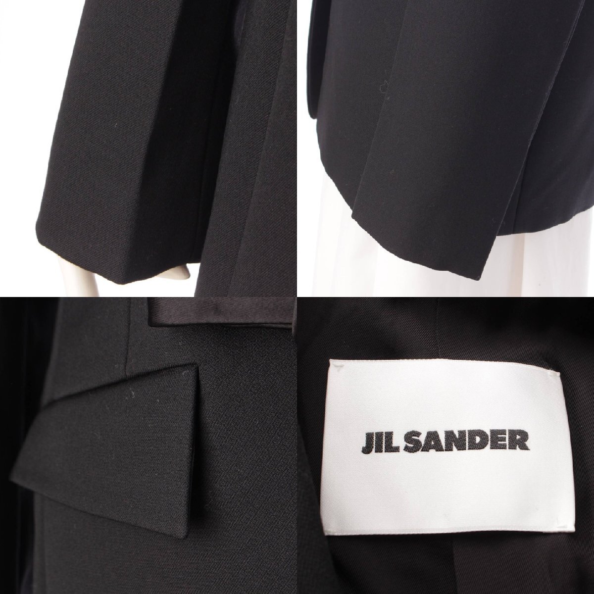 【ジルサンダー】Jil Sander　22年 ウール リボン テーラード ジャケット J03BN0014 ブラック 36 未使用【中古】【正規品保証】204870_画像7