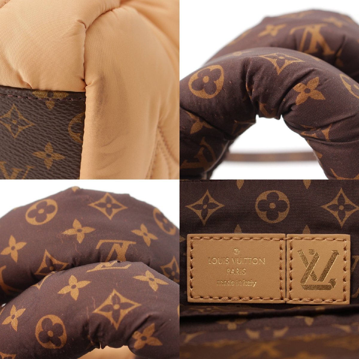 【ルイヴィトン】Louis Vuitton　LVピロー モノグラム オンザゴーGM ナイロン 2wayトートバッグ M59007 ベージュ 【中古】204238_画像8