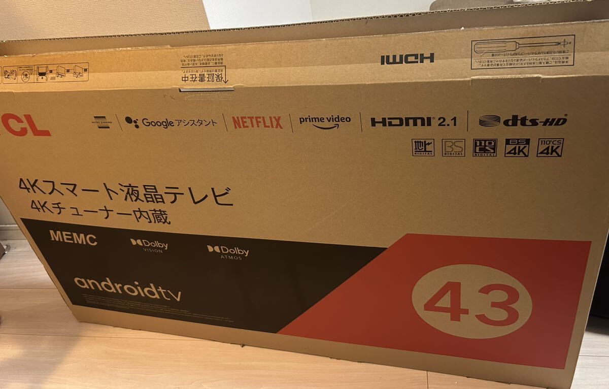 美品◆TCL◆43V型 2022年製 4K液晶テレビ 43P615　Amazon Prime Video対応 スマートテレビ　4Kチューナー内蔵_画像6