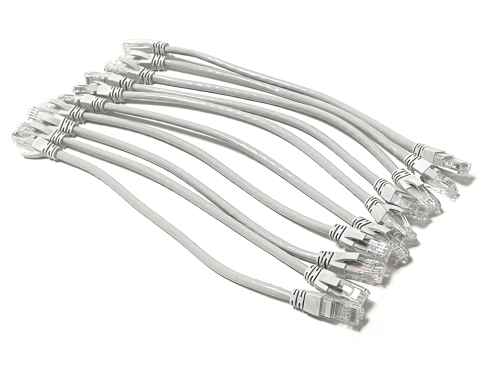 LANケーブル (10本セット) CAT6対応 短尺 (長さ30cm) (グレー)_画像1