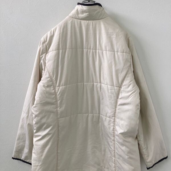 ya254 NIKE long sleeve cotton inside jacket bench coat beige lady's L