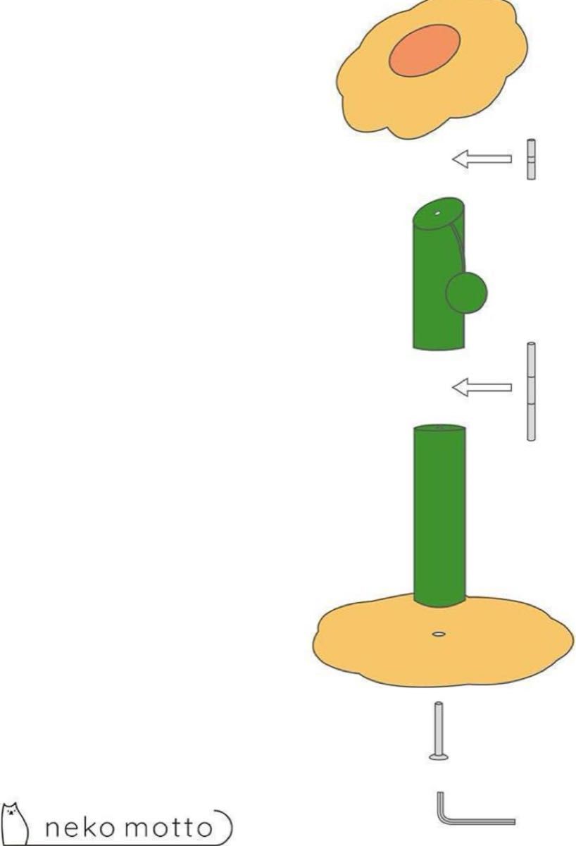 ねこもっと 爪とぎ 可愛い花 長持ち麻 カラフル　猫　おもちゃ キャットタワー 爪とぎポール 猫タワー