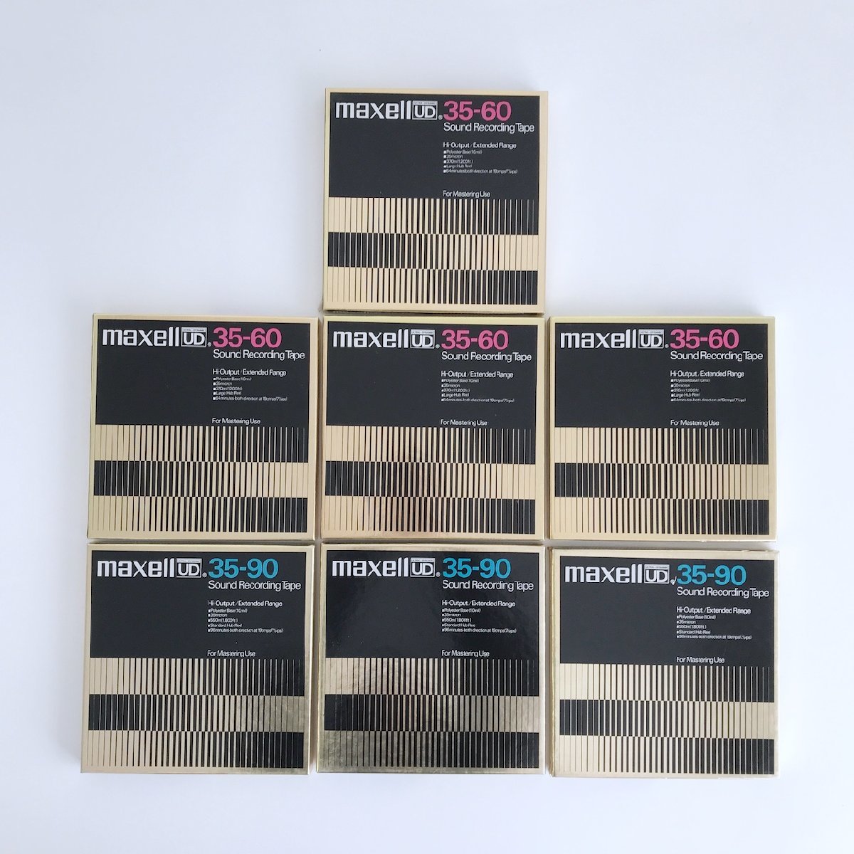 オープンリールテープ 7号 MAXELL 35-60、35-90 UD 7本セット 使用済み まとめ売り 現状品_画像1