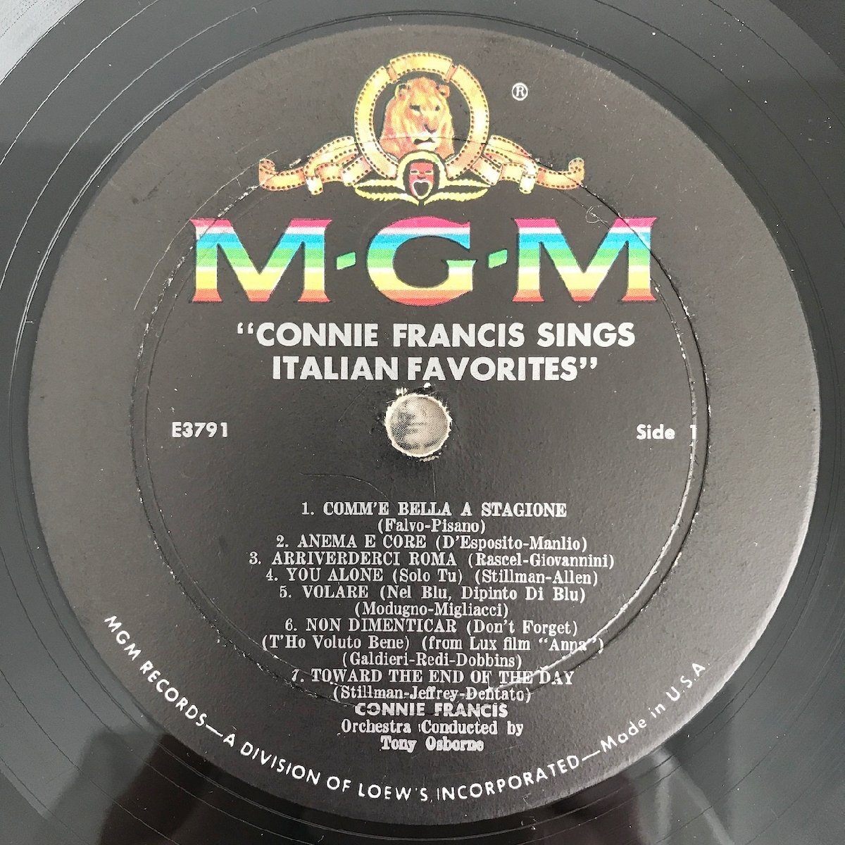 LP/ CONNIE FRANCIS / SINGS ITALIAN FAVORITES / フランク・シナトラ / US盤 オリジナル 黒ラベル 深溝 MGM E3791 40317の画像3