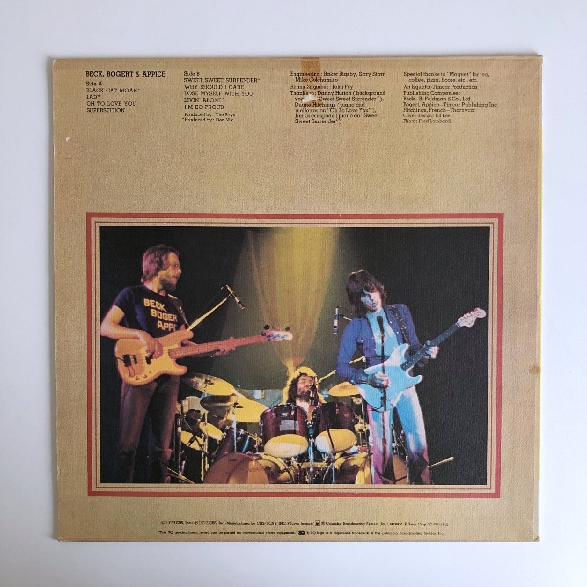 LP/ BECK, BOGERT & APPICE / BECK, BOGERT & APPICE / 国内盤 4CH ライナー EPIC ECPN-37 40323_画像2