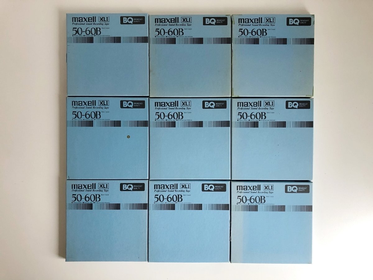 オープンリールテープ 7号 MAXELL XLⅠ50-60B BQ 9本セット 使用済み まとめ売り 現状品 （27-6）_画像1