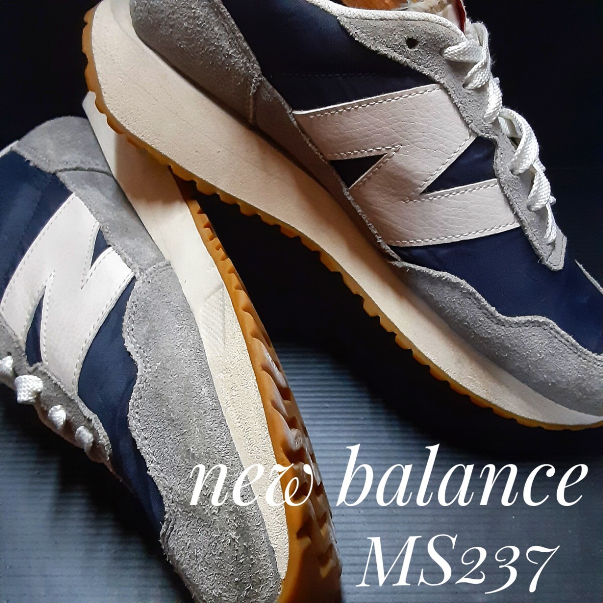  самый цена!.10340 иен!90\'s толщина низ дизайн! большой N Logo! New balance MS237 высококлассный спортивные туфли! шедевр белка pekto цвет! серый × белый! серый белый редкий 25