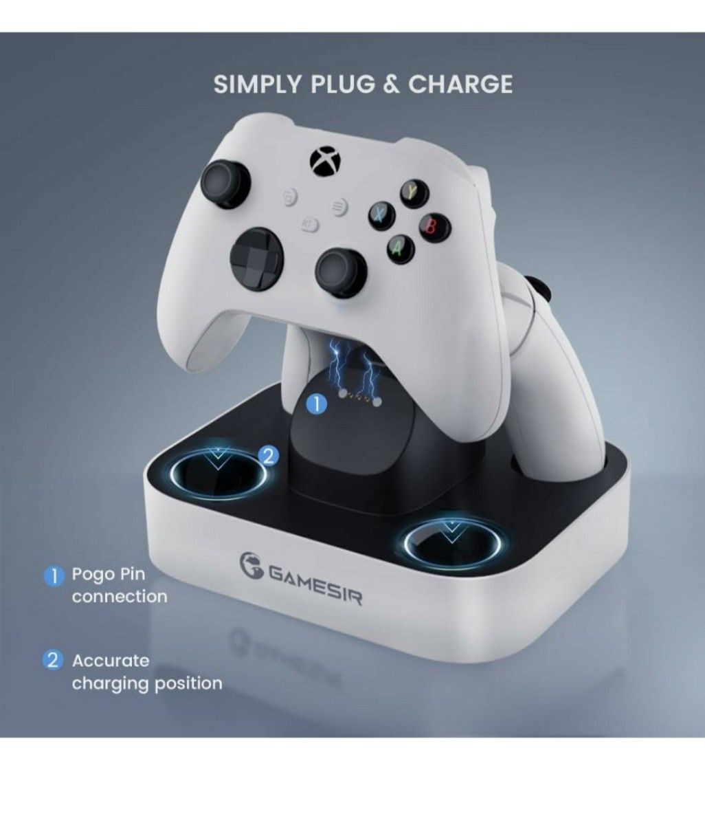 GameSir Xbox Series X/Sコントローラー Xbox One 充電スタンド 2台同時充電 置くだけで充電 