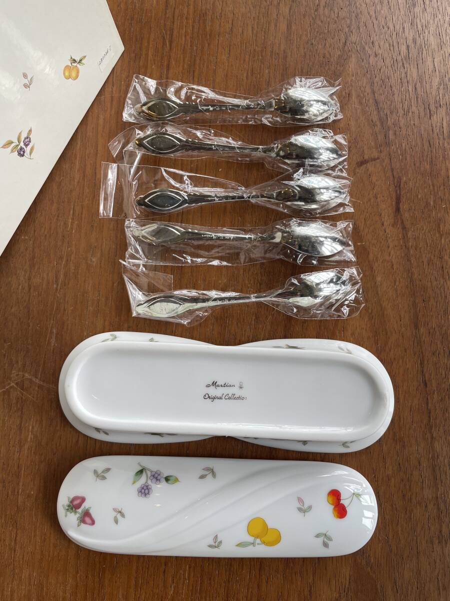  new goods unopened Marcia n sweet fruit spoon ceramics case attaching Sato commercial firm the 7 treasures 