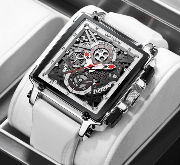 新品未使用★日本未入荷★LlGE高級メンズ腕時計 クロノグラフ白 グランドセイコーロジェデュブイクロエルイヴィトン セリーヌ ファンに人気