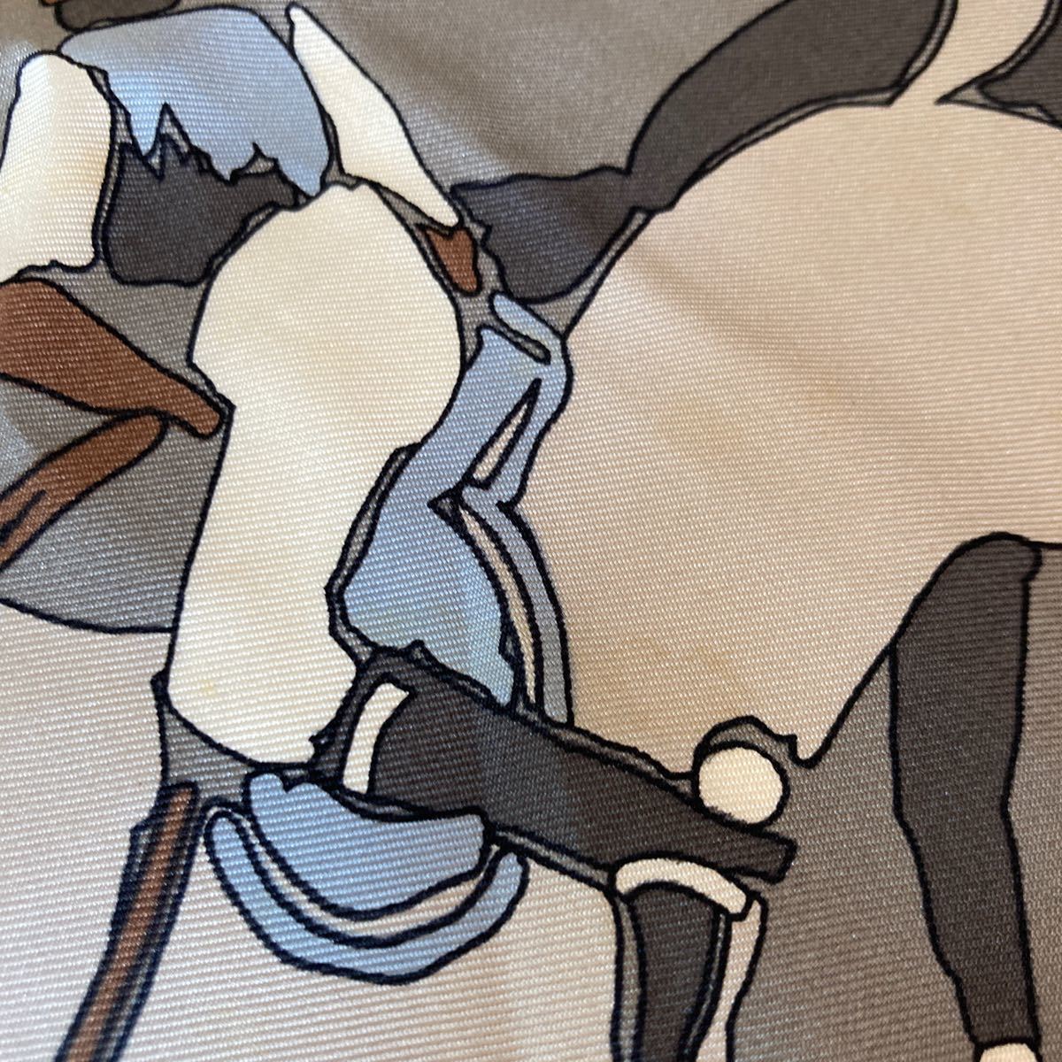 ディオール スカーフ ポロ 馬 グレー系 約76×76cmの画像10