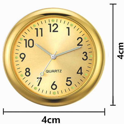 ◆ アナログ 車載 クロック 車用時計 ミニクォーツ ミニウォッチ / GOLD 【直径４cm】_画像4
