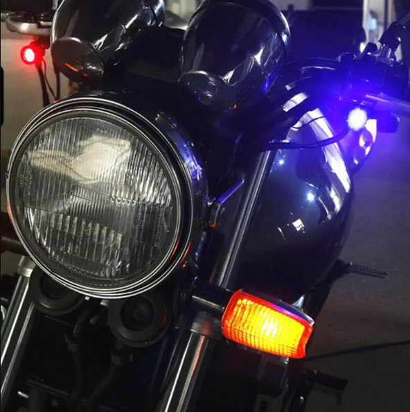 * LED проблесковый свет мотоцикл велосипед 12V [ мигает * быстро мигающий * левый правый мигает ]3 образец . лампа дневной свет Eagle I / белый *