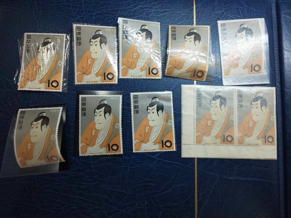 0303F27 日本切手　切手趣味週間　市川えび蔵　バラ80枚以上まとめ　一部銘版付き_画像4