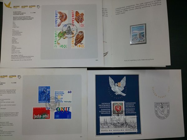 0303F49 外国切手　スイス切手　切手帳　小型シート　PTT　BASLE DOVE 1845-1995　等まとめ_画像6