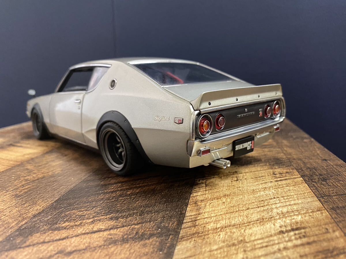 ★☆京商 KYOSHO 1/18 ニッサン 日産 スカイライン SKYLINE GT-R KPGC110 ハコスカ改 カスタム品 シルバー カスタム多数☆★の画像3