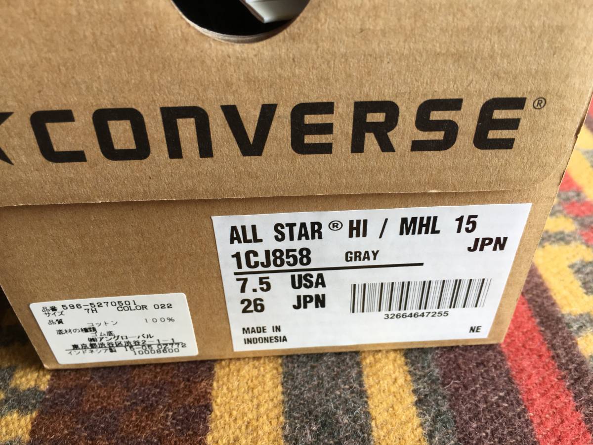 新品MHL.×CONVERSEエムエイチエル.×コンバースCANVAS ALL STAR HIオールスターハイカットMARGARET HOWELLマーガレットハウエルスニーカー_画像2