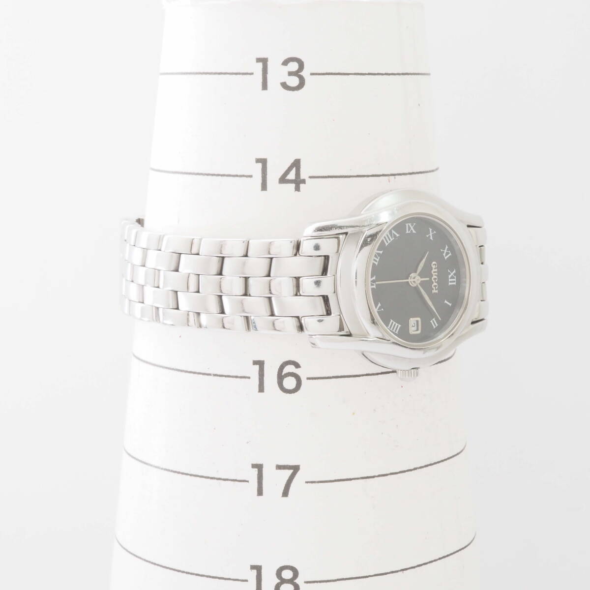 グッチ 5500L GUCCI デイト SS クォーツ ブラック 黒文字盤 ローマン レディース 女性 腕時計[0001446-AK3の画像4