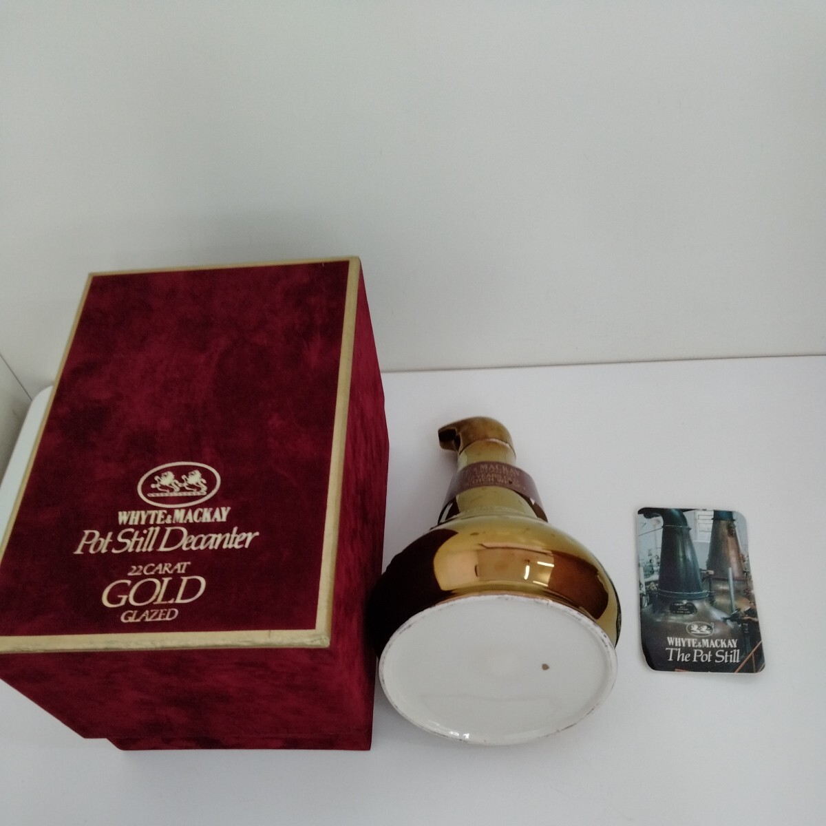 【長期保管】【当時物】【空瓶】WHYTE&MACKAY Pot Still Decanter 22CARAT GOLD GLAZED_画像1