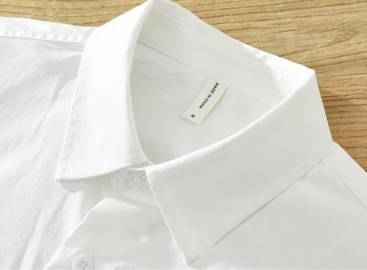 新品 メンズ コットン長袖シャツ ワイシャツ　花柄 切り替え ビジネスシャツ カジュアルシャツ レギュラーシャツ 紳士 ホワイト M~3XL_画像6