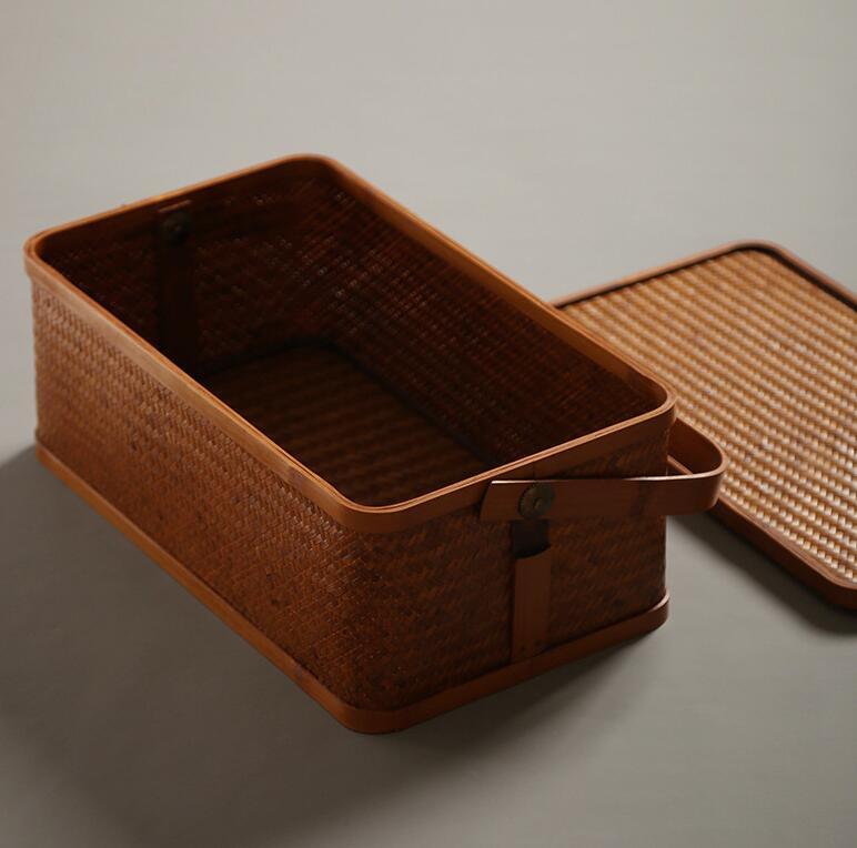高品質 手作り竹のバスケット 収納 茶箱 収納ボックス 茶器 茶道具 工芸品_画像10