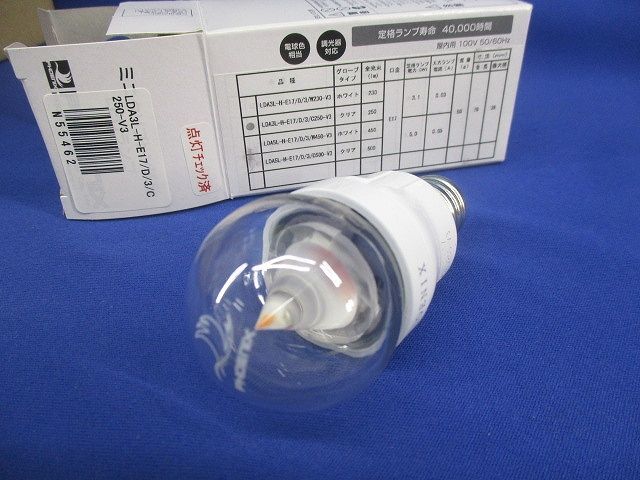 LED電球 電球色 E17 LDA3L-H-E17/D/3/C250-V3_画像1