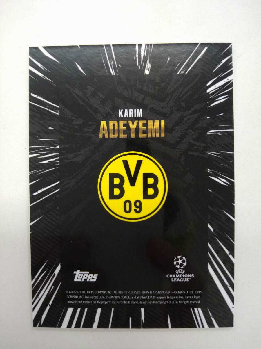 値下げ TOPPS 2023 GOLD UEFA CLUB COMPETITIONS BASE KARIM ADEYEMI BLACK PARALLEL 90/99 99枚限定 特価即決 カリム アデイェミ_画像2