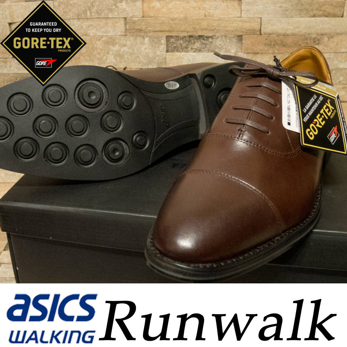 RU17 27.5EE 新品/送料込 アシックス RUNWALK ゴアテックス搭載 ランウォーク ビジネスシューズ 走れる革靴  Asicsの画像1